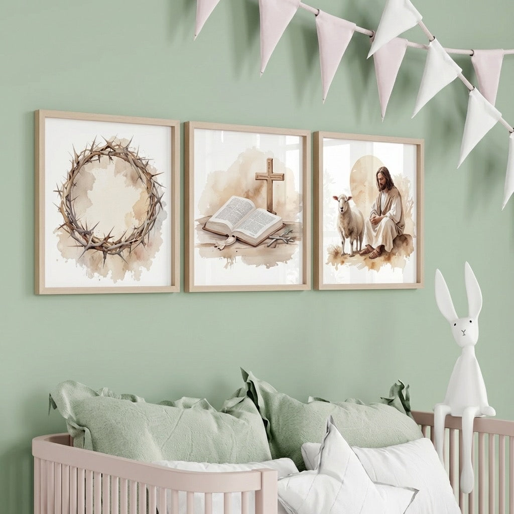 Easter Faith-Based Home Decor Set (3 – 8x10 Prints)