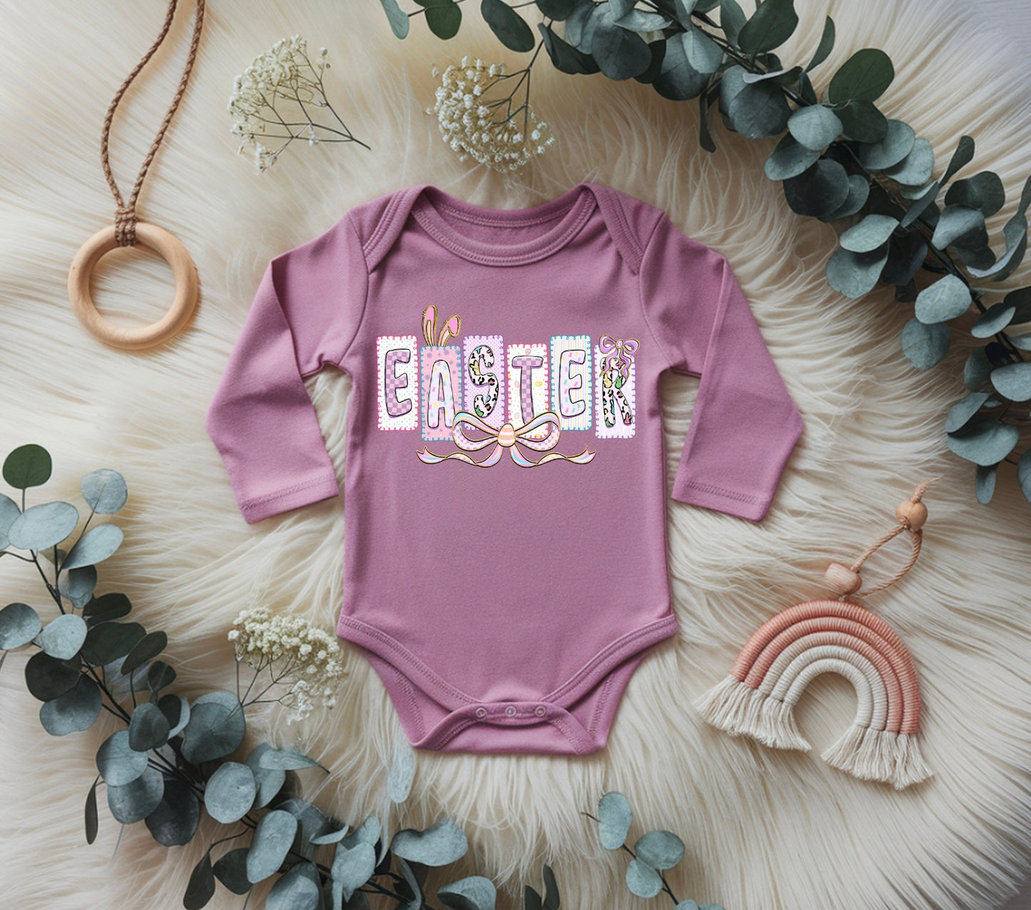 Coquette Easter Long Sleeve Onesie