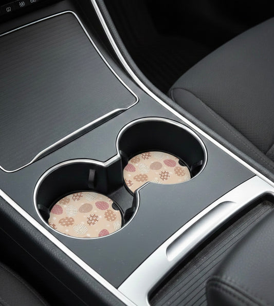 Boho Easter Eggs Car Coasters – 2 Pack