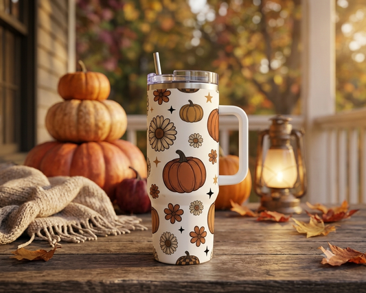 Floral Pumpkin 30oz Tumbler