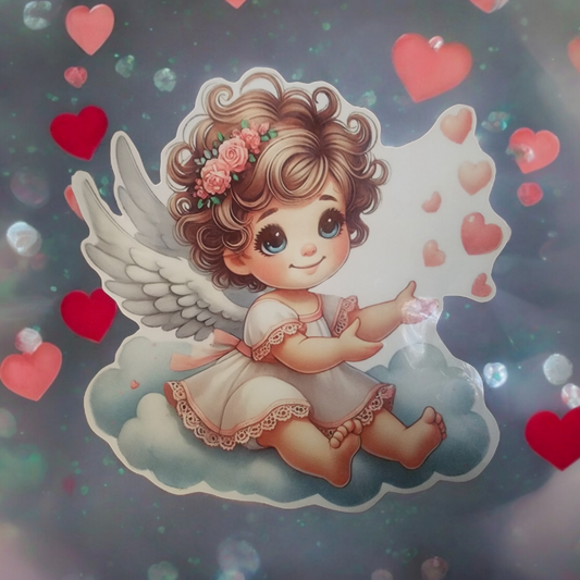 Little Cupid on Cloud Car Decal – Cute, Heavenly Vehicle Sticker