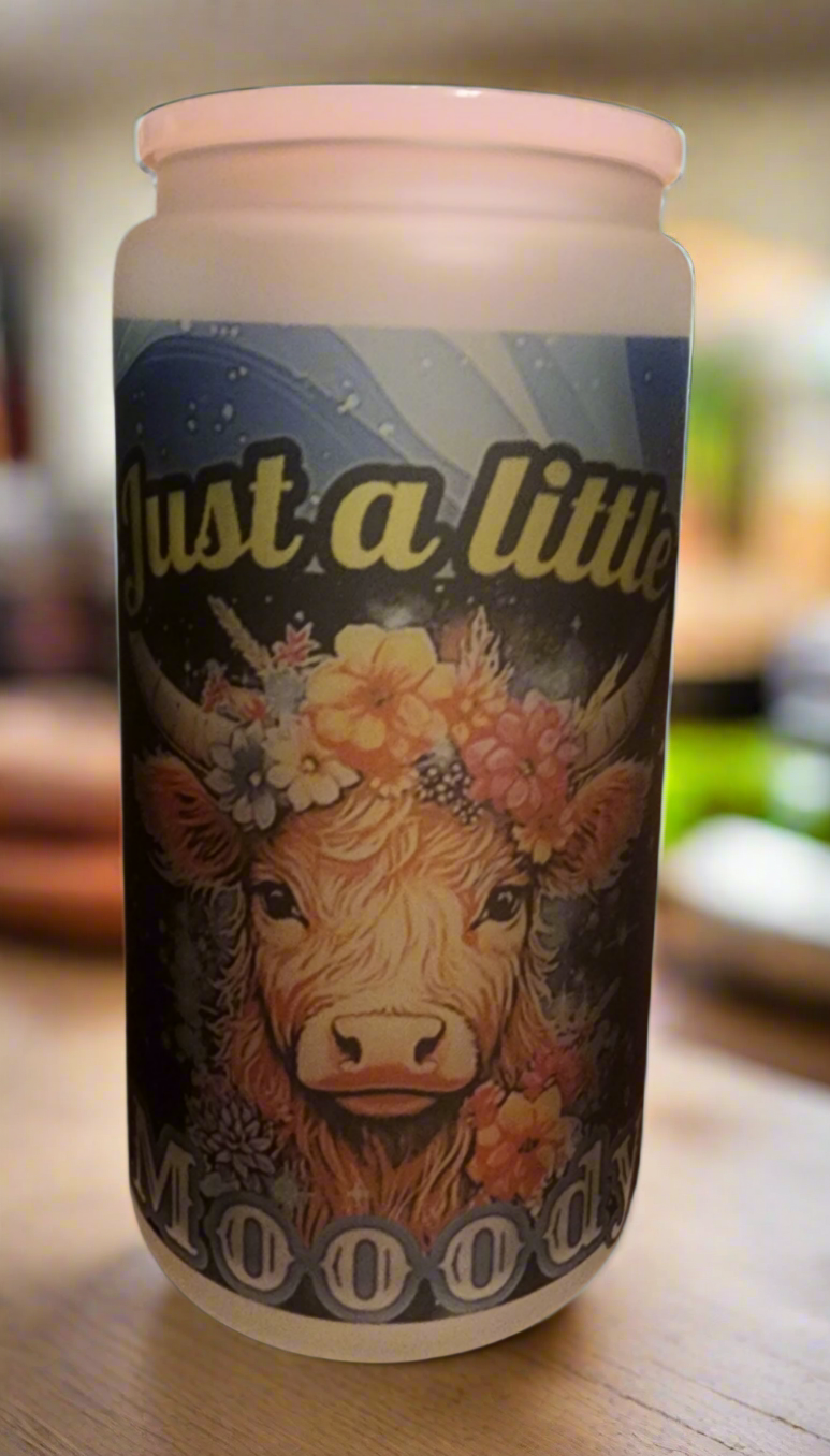 Just a Little Moody Frosted Glass Tumbler